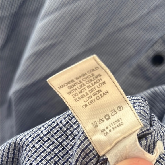 7 for all Mankind Men's Blue Button-Up Shirt - Picture 8 of 10